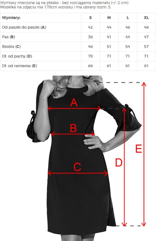 NEVA Trapezoidal dress with flared sleeves – Black + Flowers