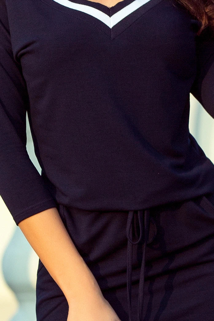 Sporty dress with a welt – Dark Blue