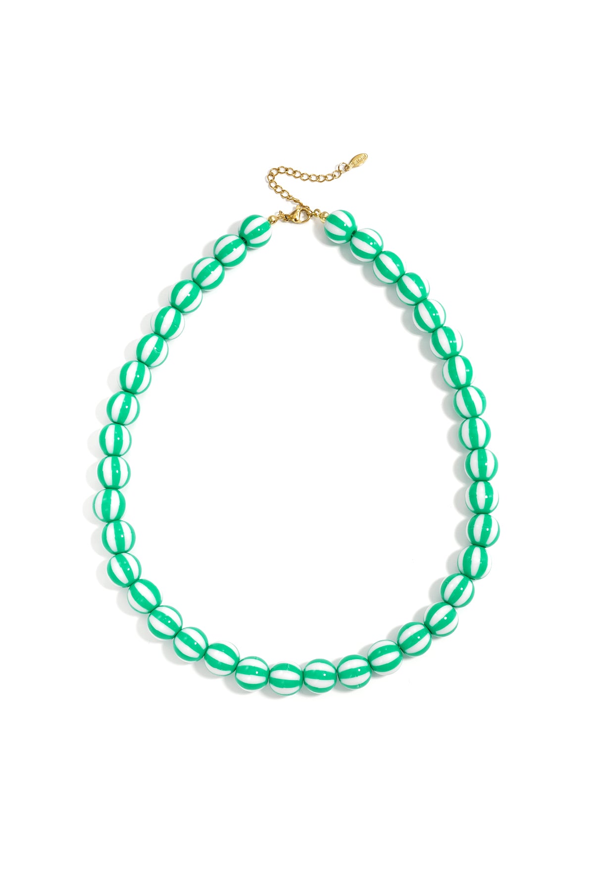 Bead necklace with striped beads