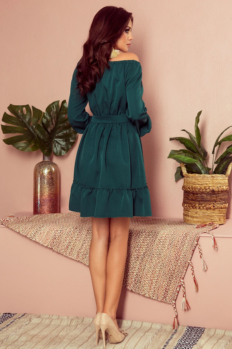 DAISY Dress with frills – Green