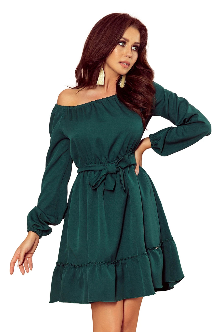 DAISY Dress with frills – Green