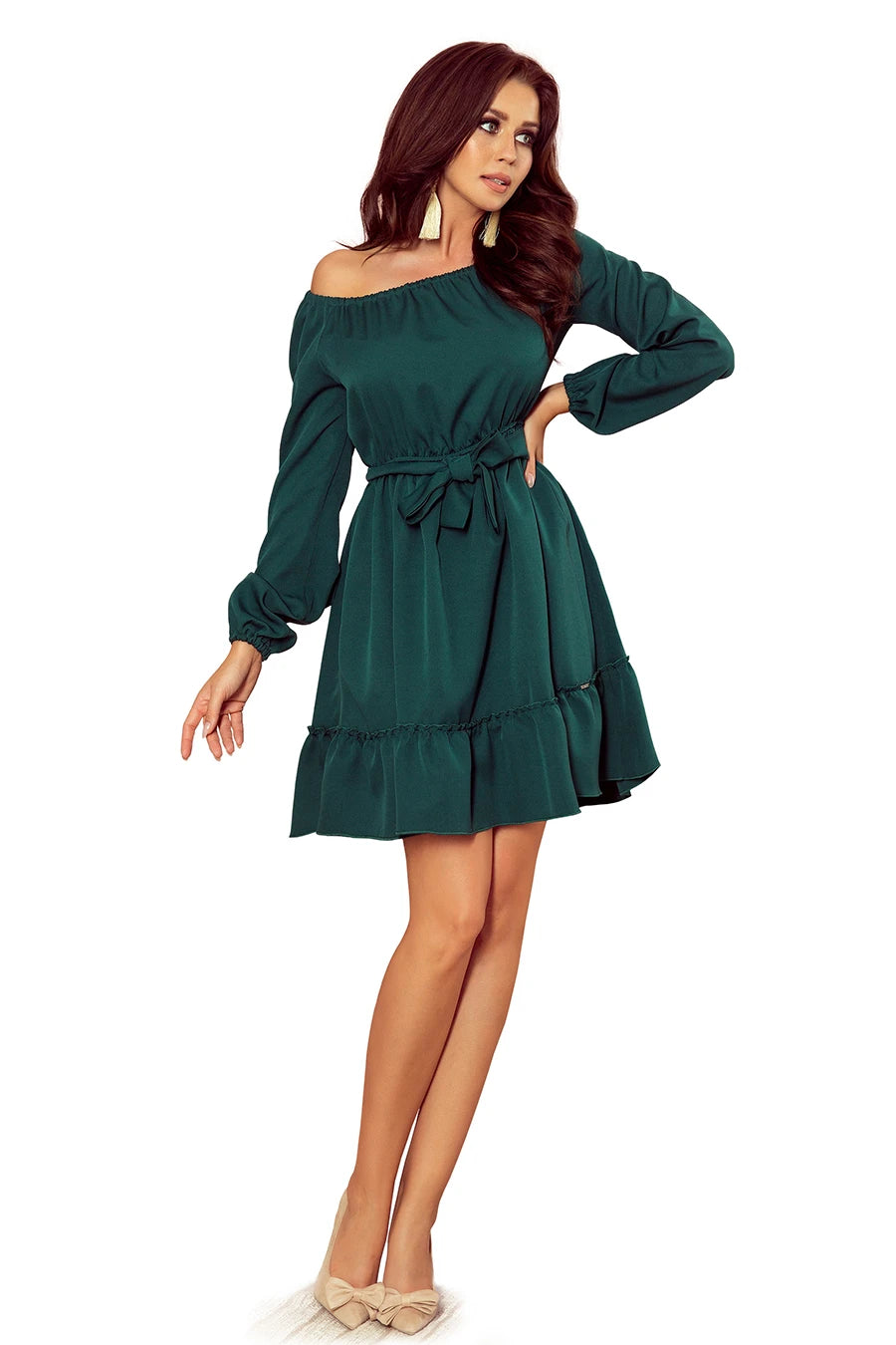 DAISY Dress with frills – Green