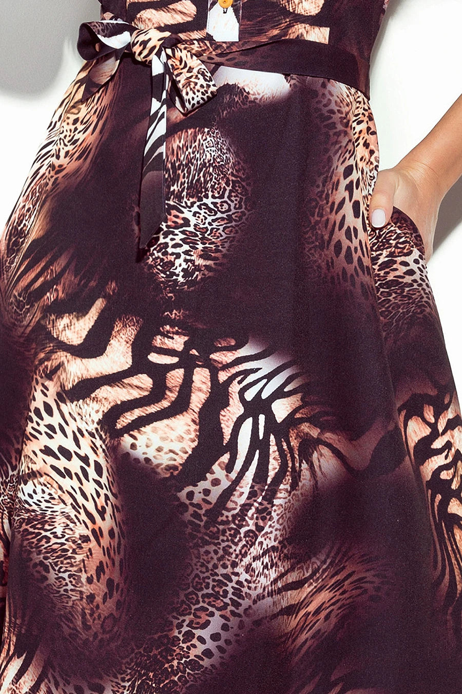 SANDY Flared shirt dress – Leopard Pattern