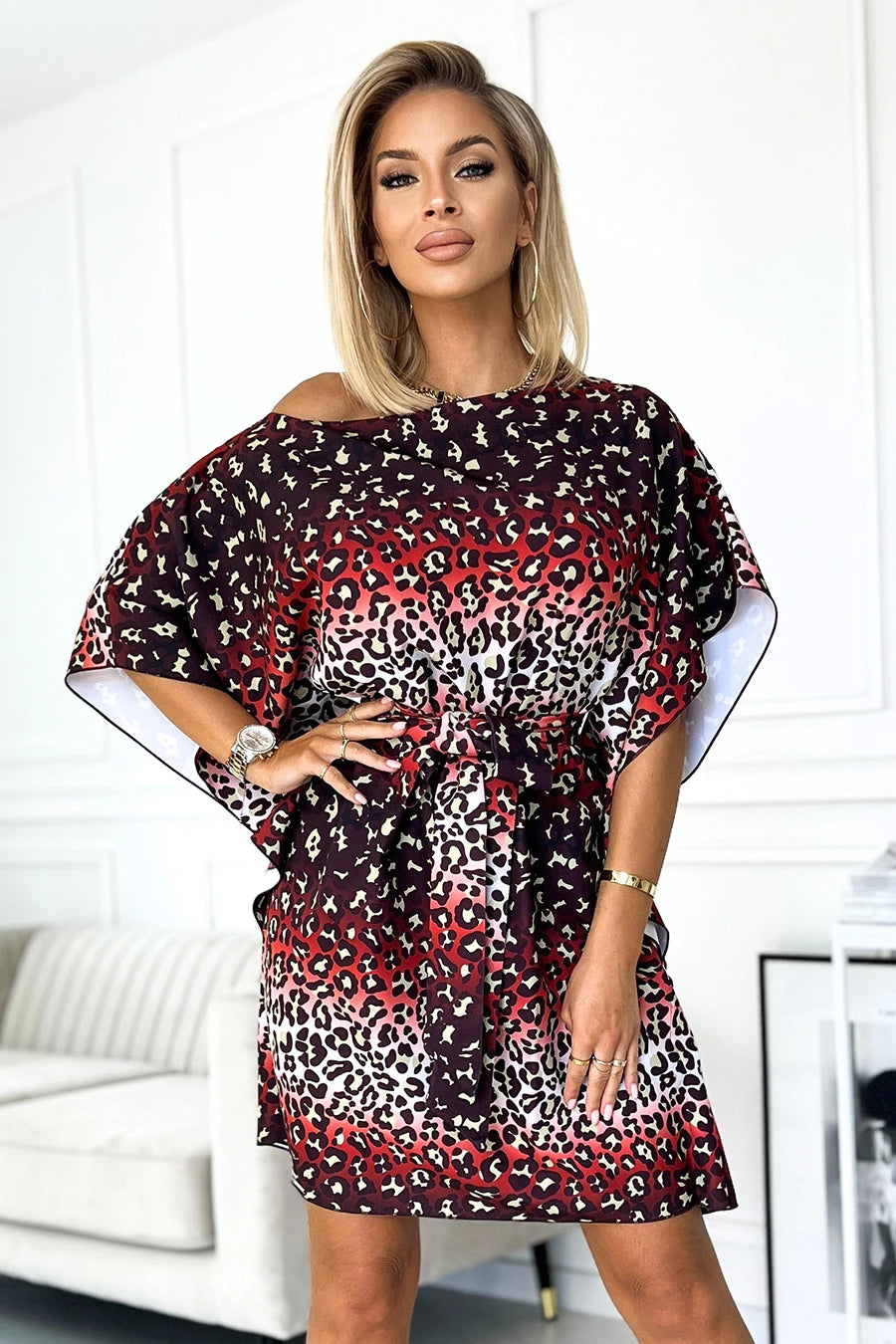 SOFIA Butterfly dress with a binding at the waist – Jaguar