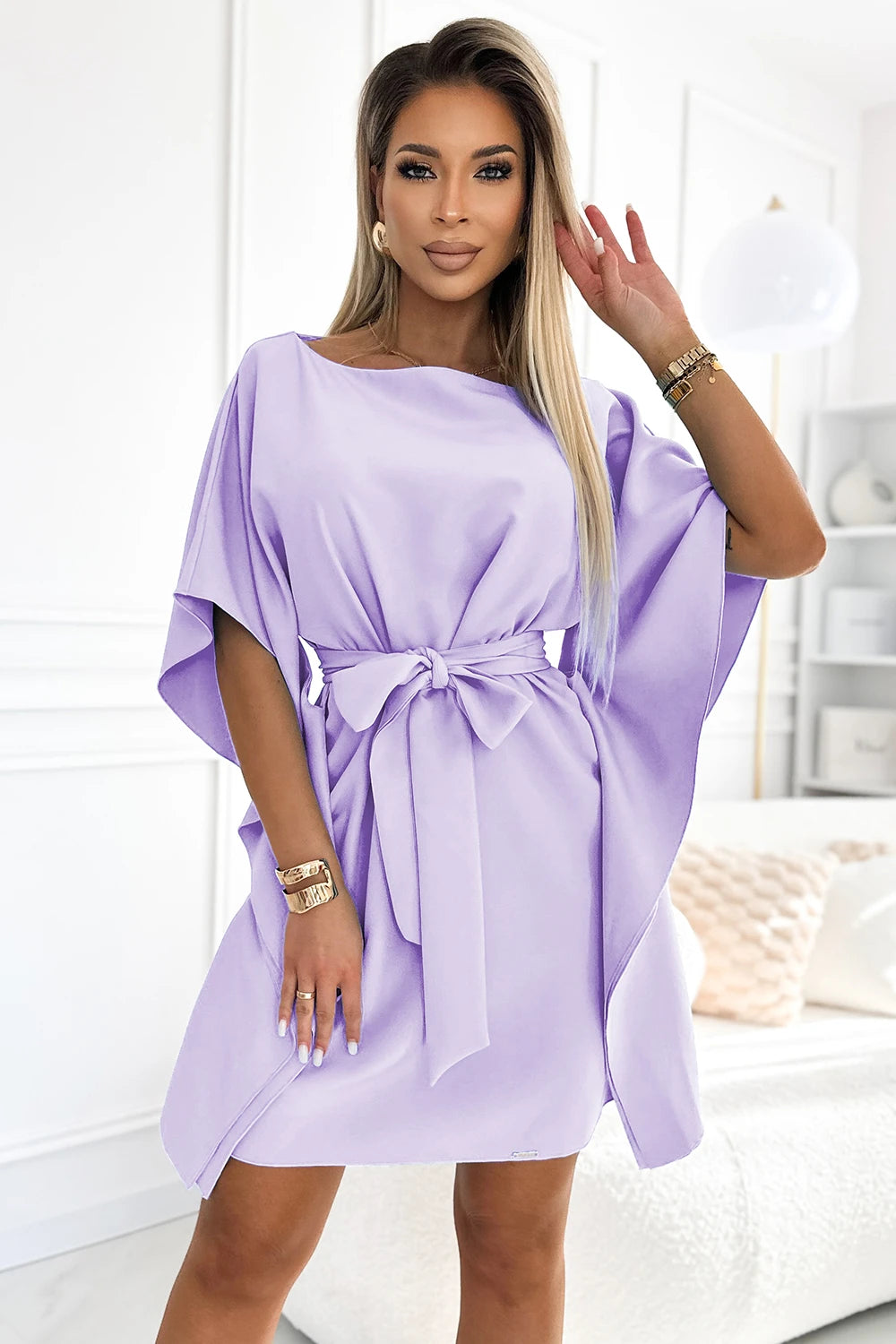 SOFIA Butterfly dress – Bright Heather
