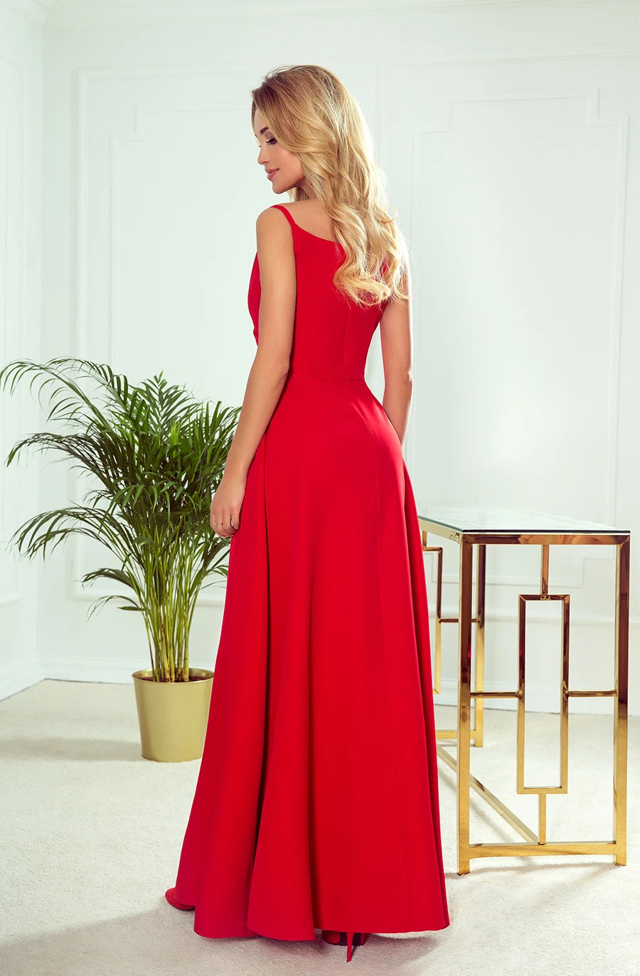 -SS2020 CHIARA elegant maxi dress with straps – Red