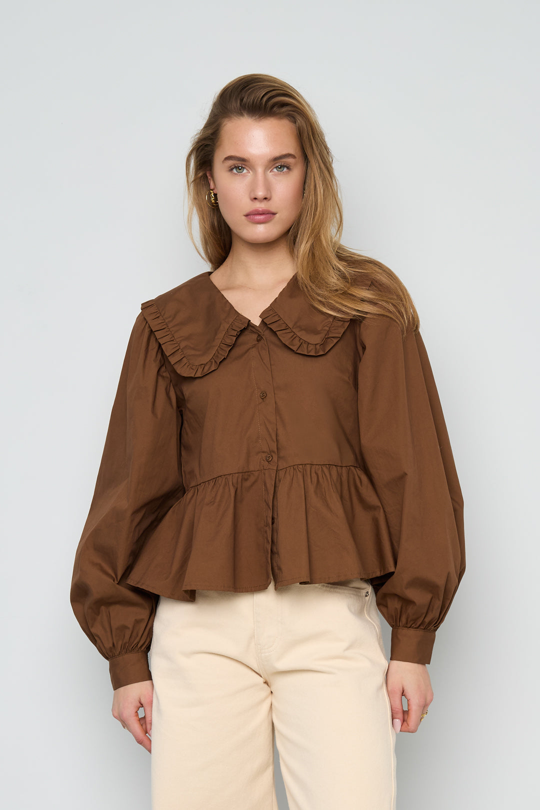 Cotton Blouses & Shirts Solid color Casual Spring/Summer  Clothes