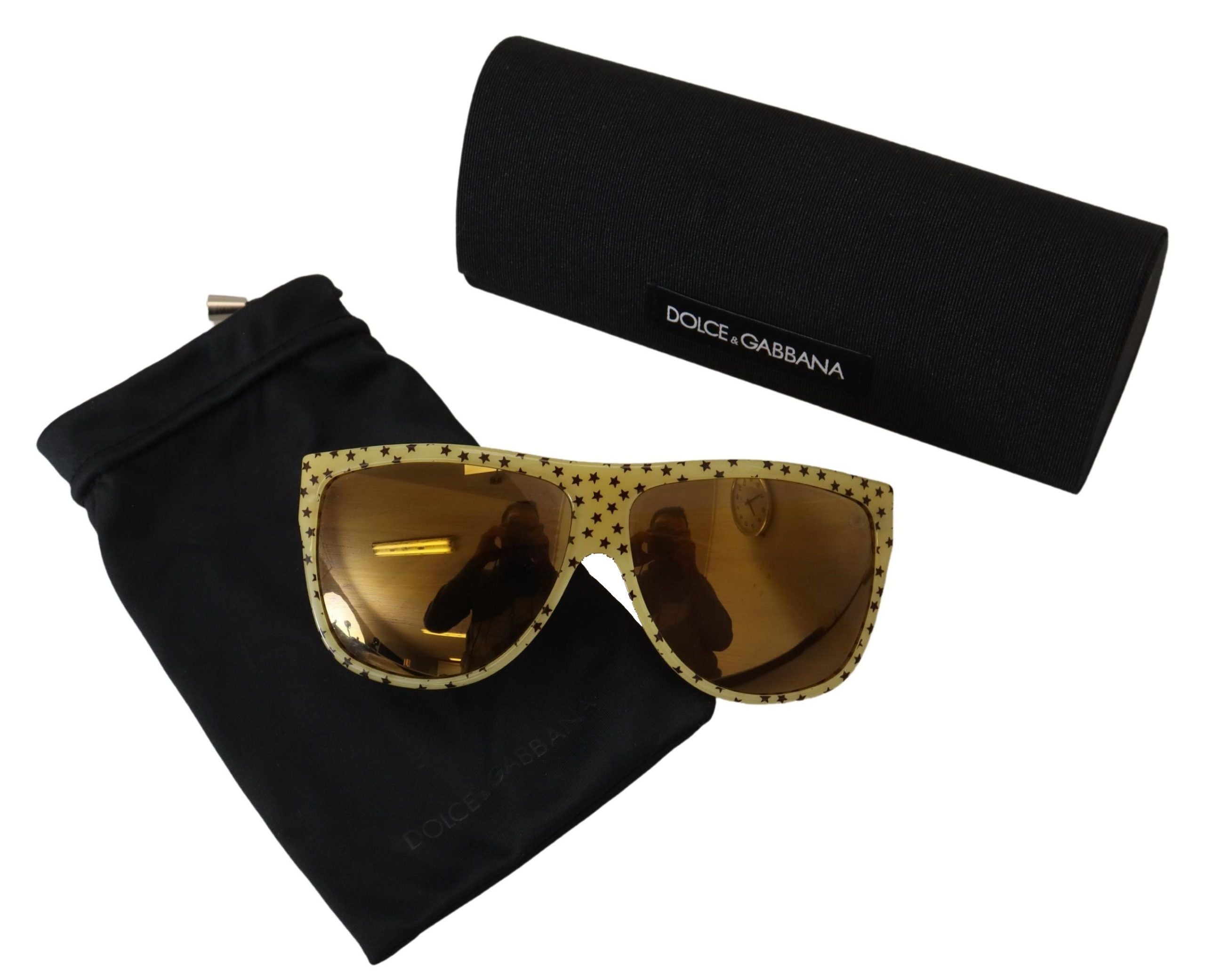 Sluneční brýle Yellow Stars s hranatými okny acetátu DG4125