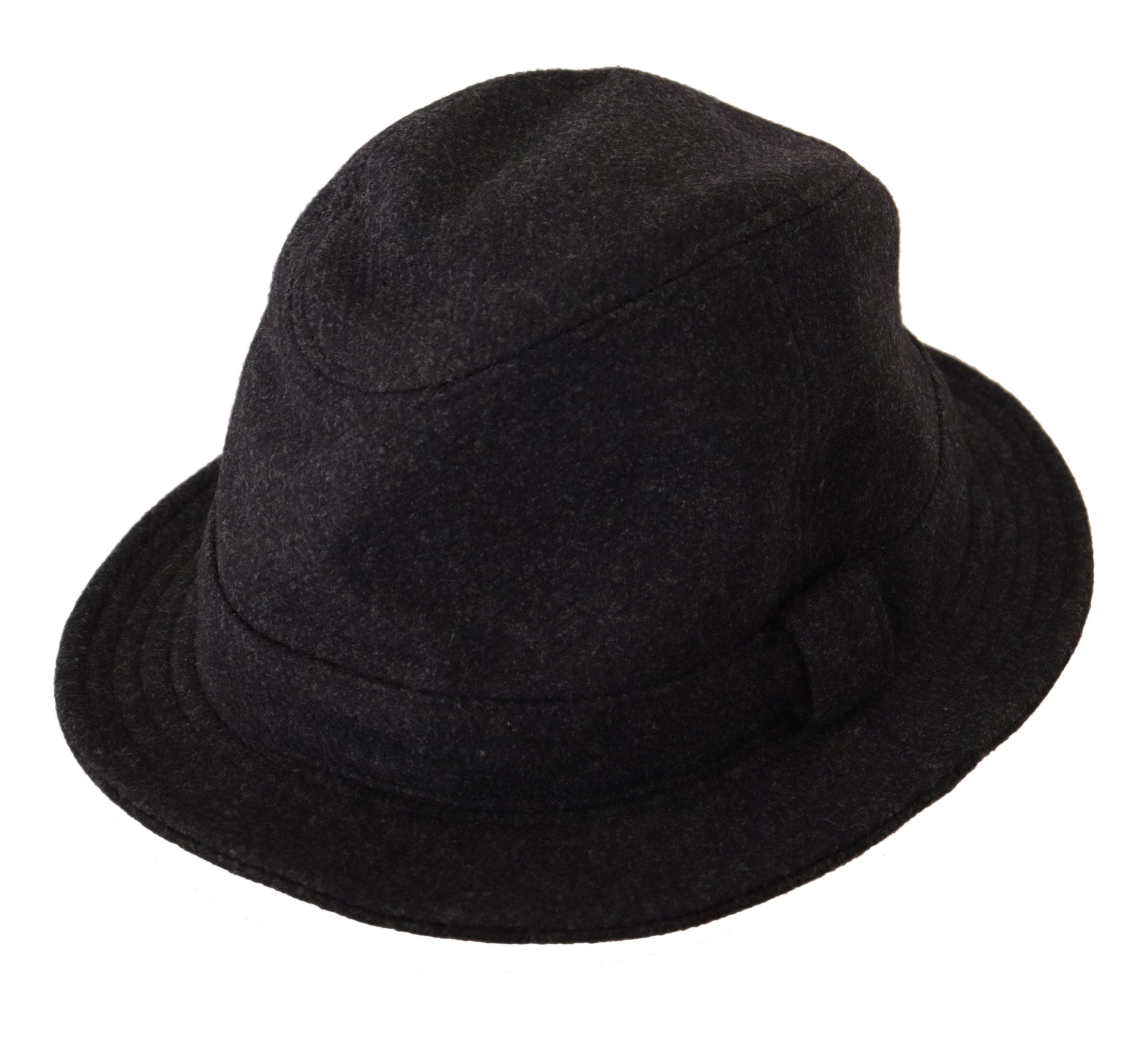 Šedý klobouk Fedora Trilby Cappello z virginské vlny s logem
