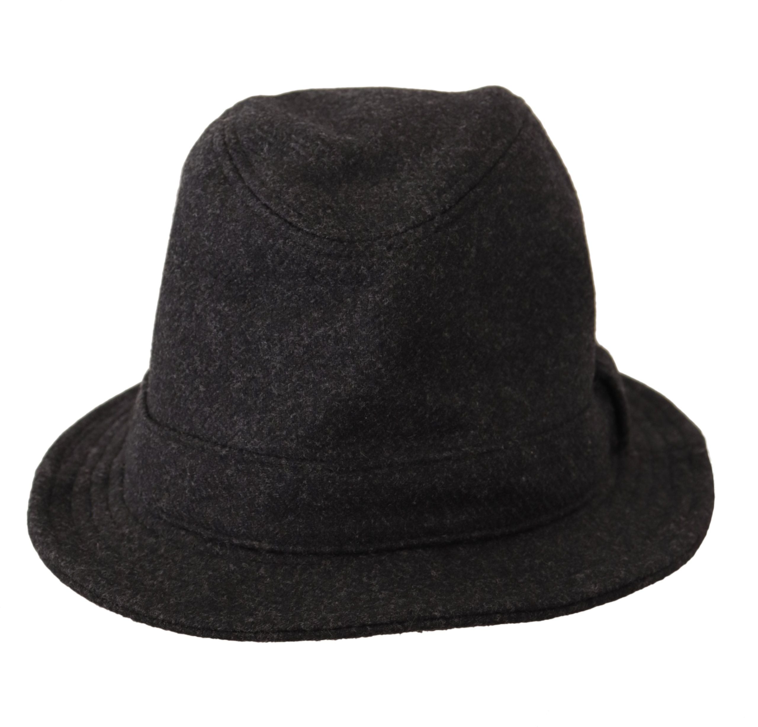 Šedý klobouk Fedora Trilby Cappello z virginské vlny s logem