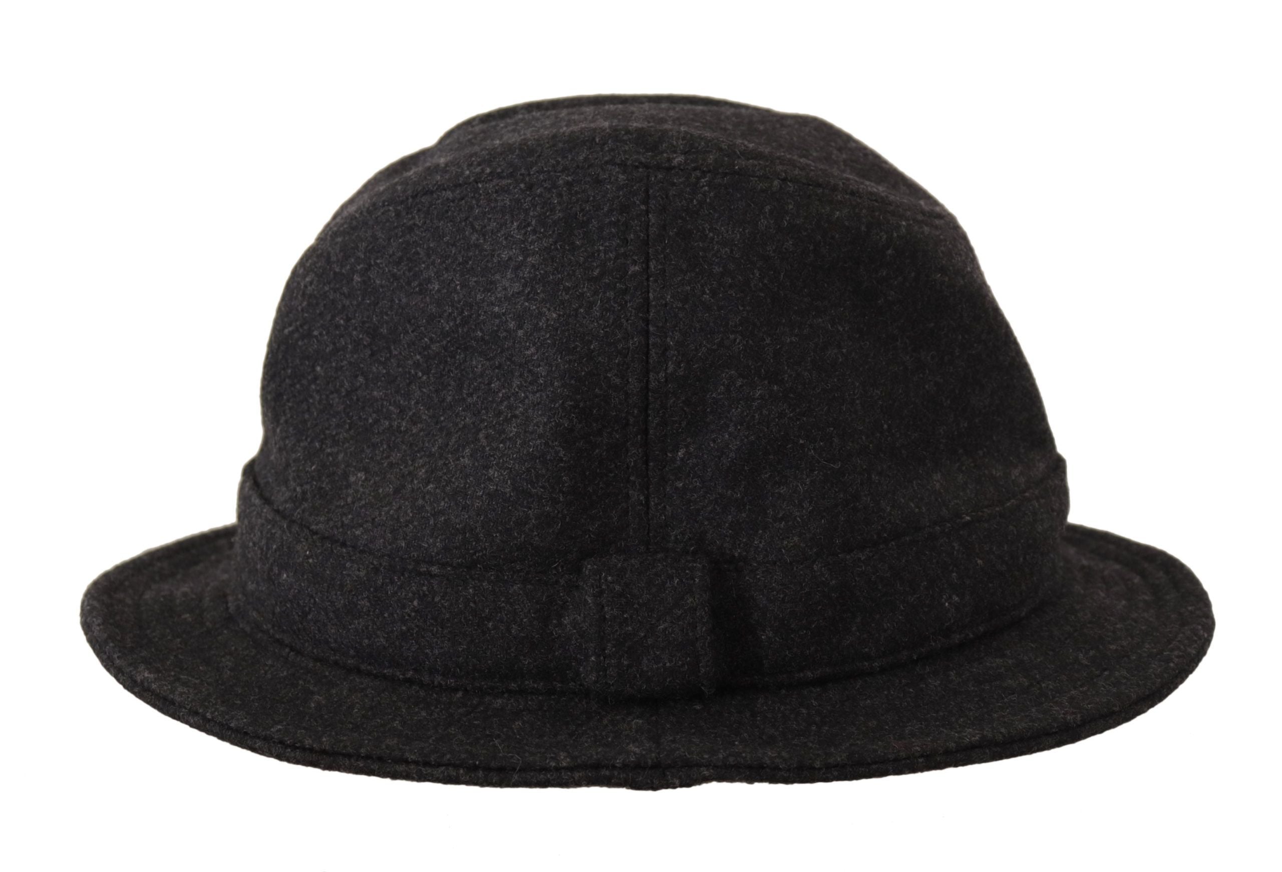 Šedý klobouk Fedora Trilby Cappello z virginské vlny s logem