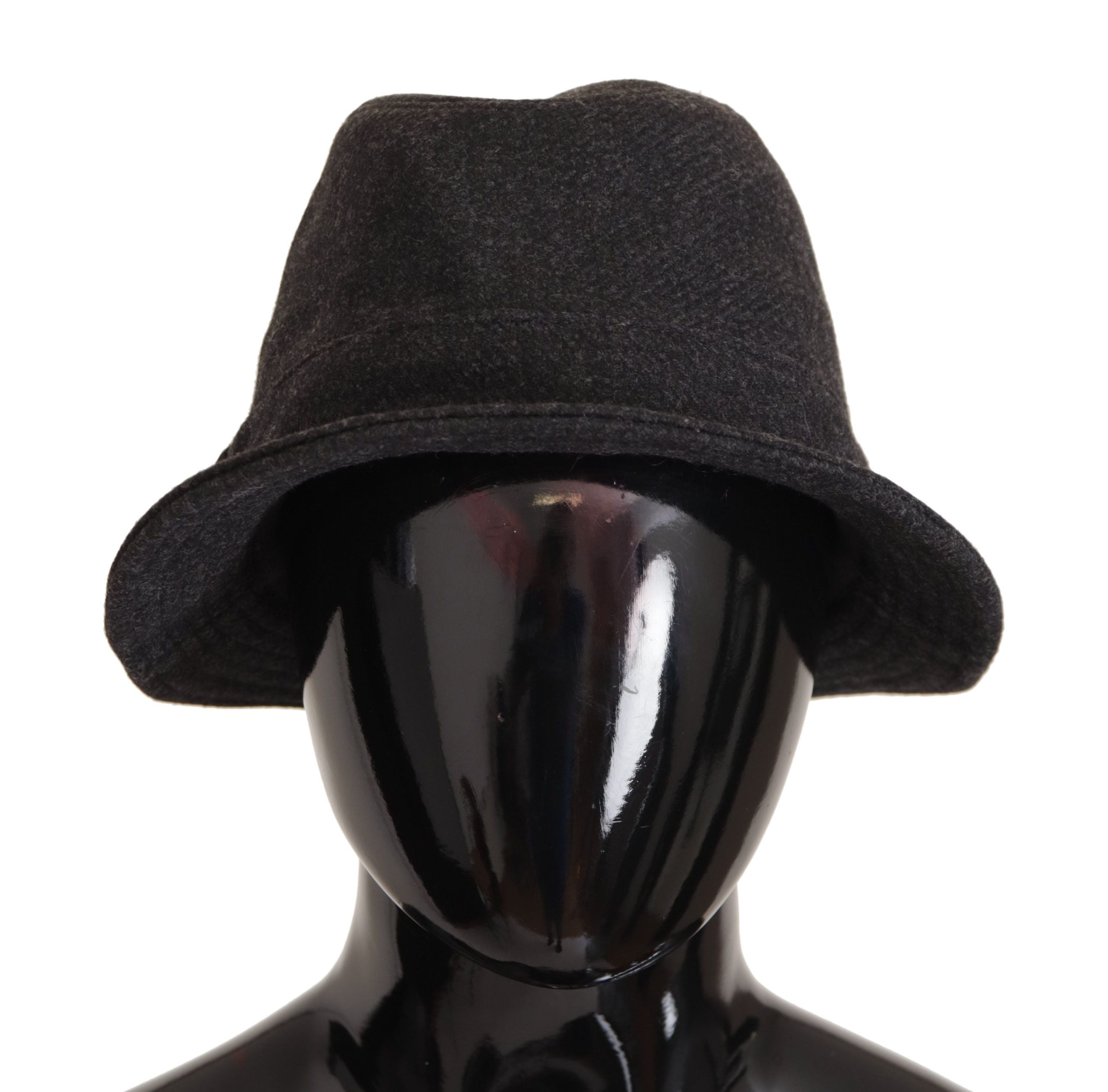 Šedý klobouk Fedora Trilby Cappello z virginské vlny s logem