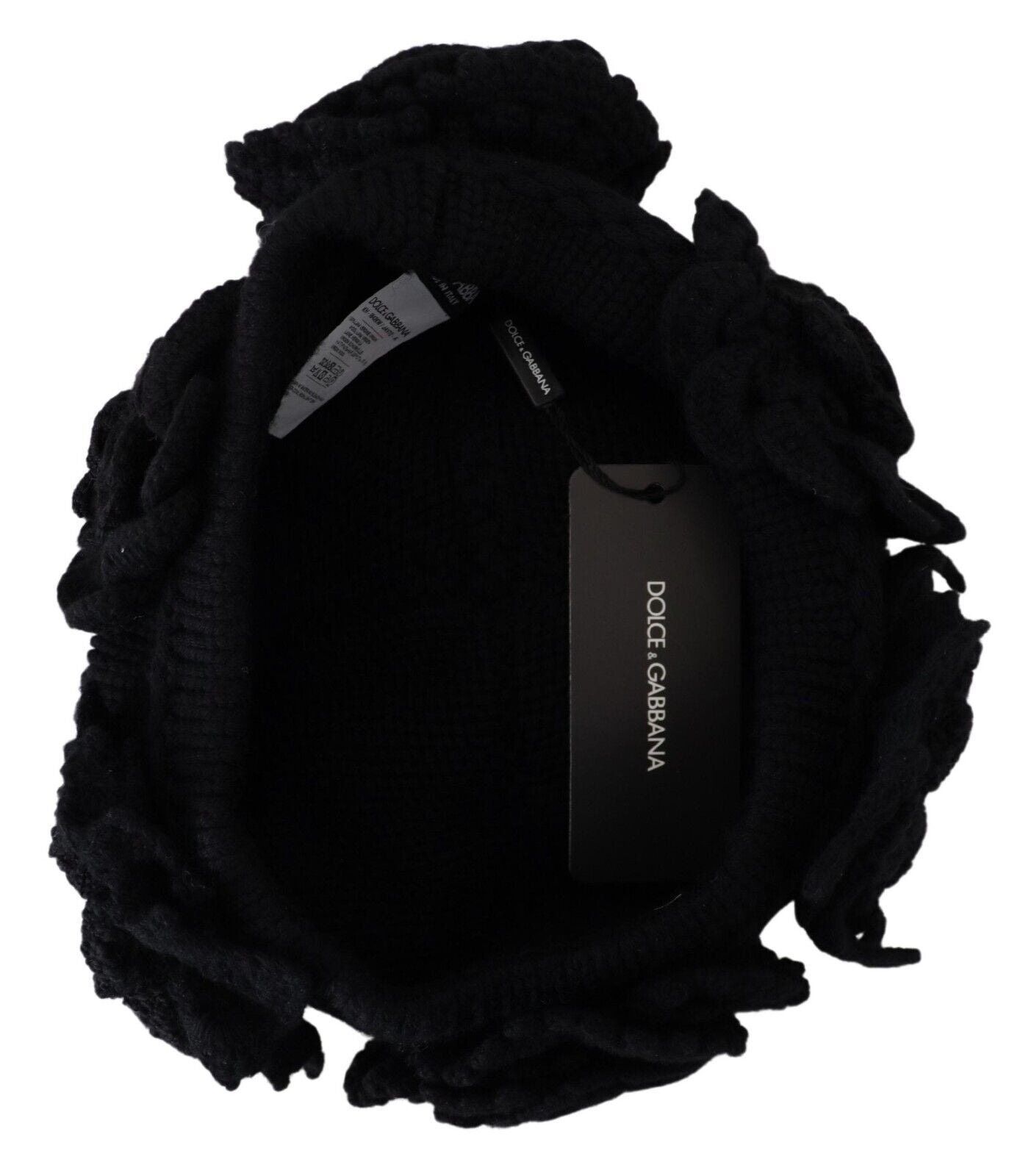 Černá vlněná pletená zimní čepice Beanie