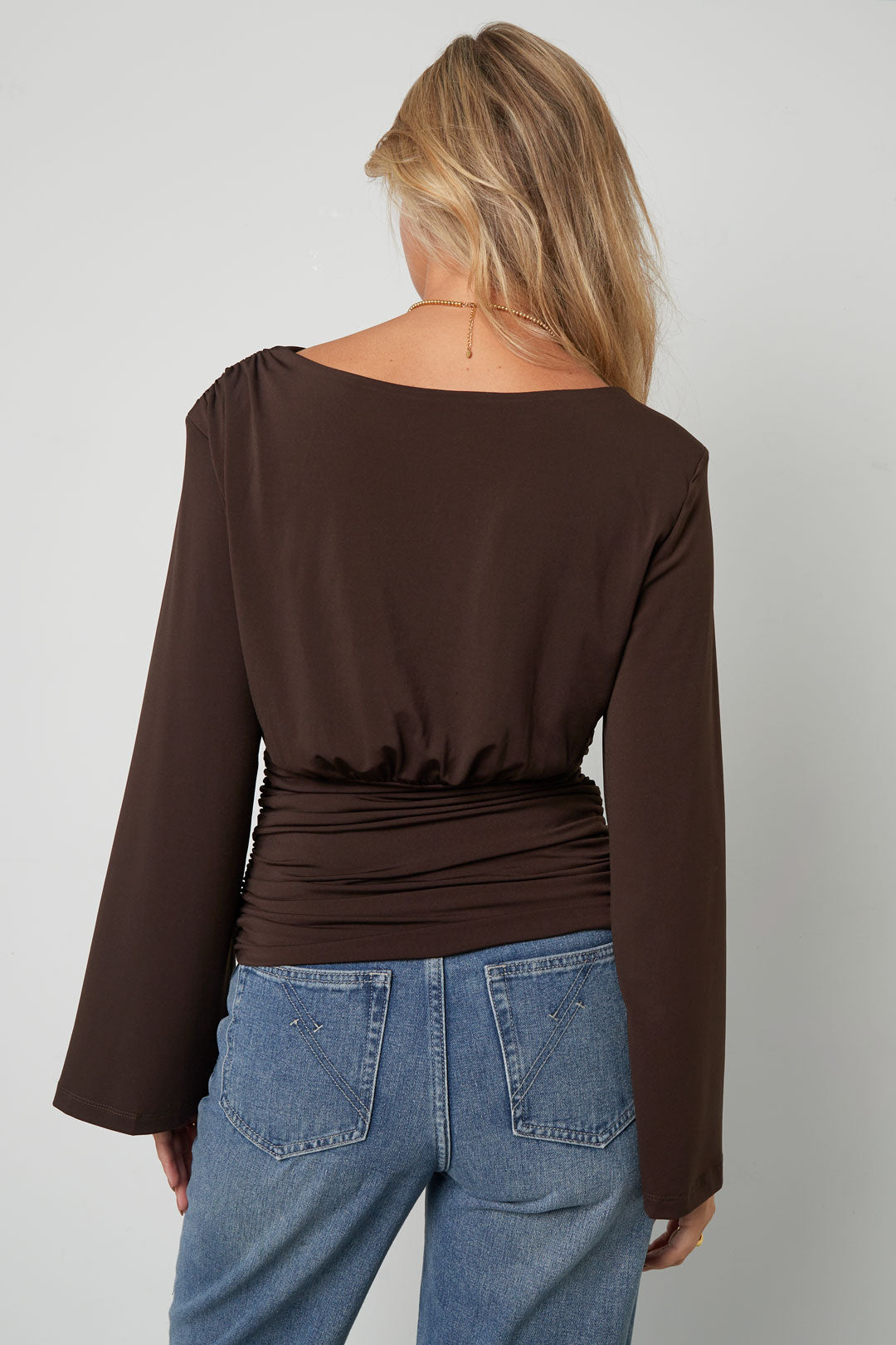 Polyester Fiber (Polyester) Long sleeve tops Solid Color Elegant All Fit  Clothes