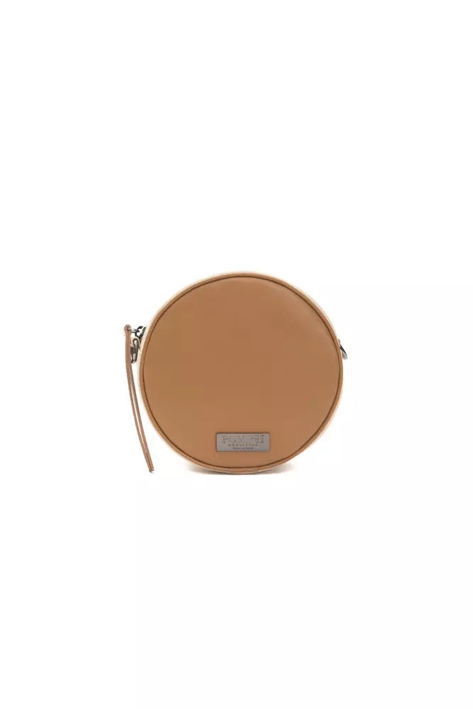 Hnědá kožená dámská crossbody kabelka