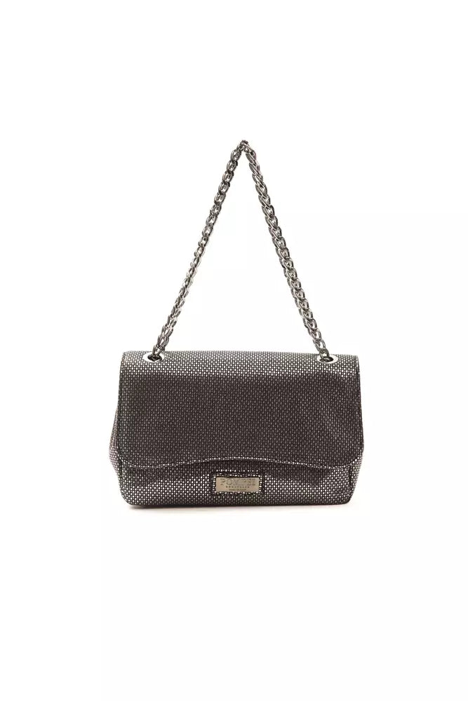Šedá kožená dámská crossbody taška