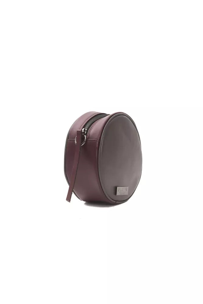 Dámská kožená crossbody kabelka v vínové barvě