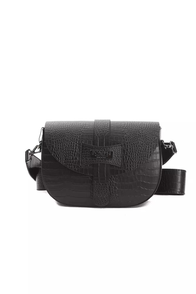 Černá kožená dámská crossbody