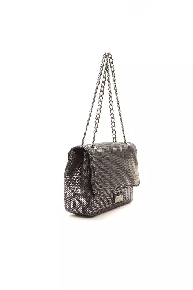 Šedá kožená dámská crossbody taška