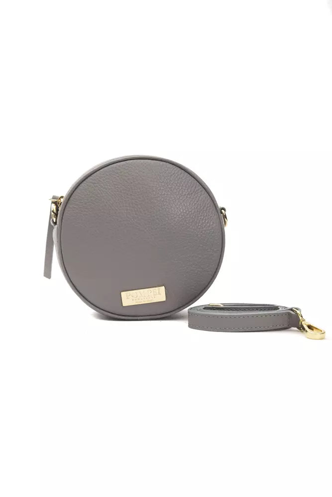 Šedá kožená dámská crossbody