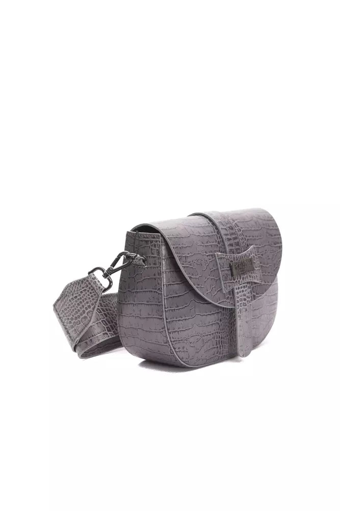 Šedá kožená dámská crossbody taška