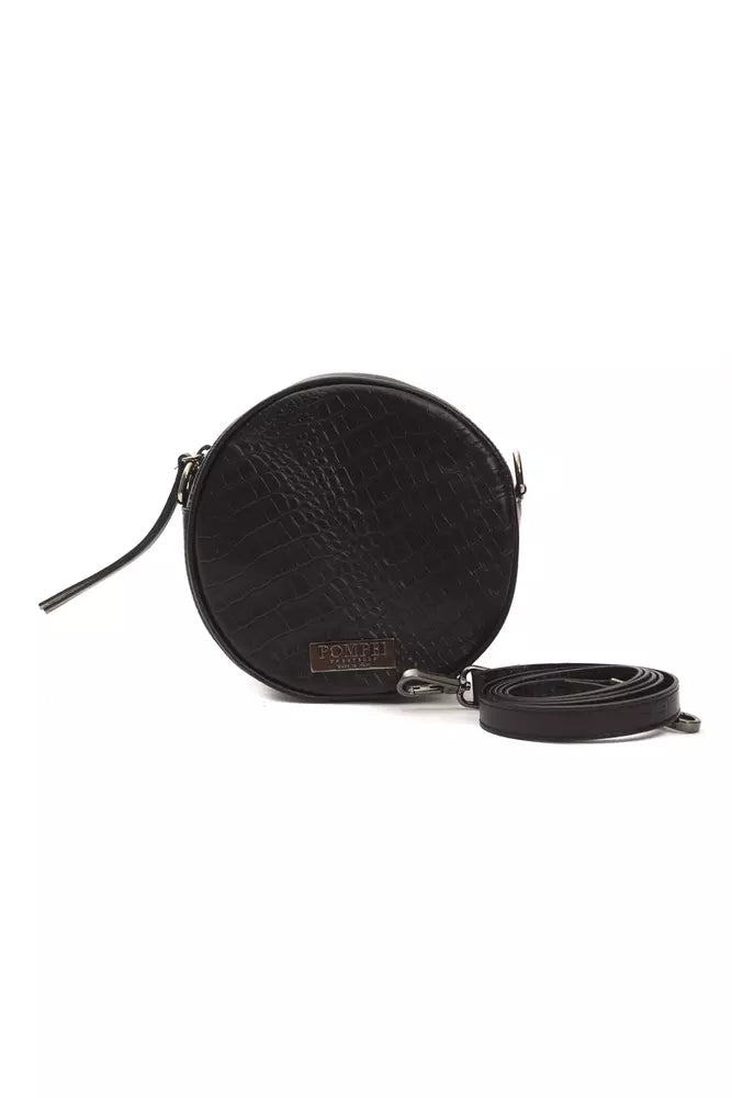 Černá kožená dámská crossbody taška