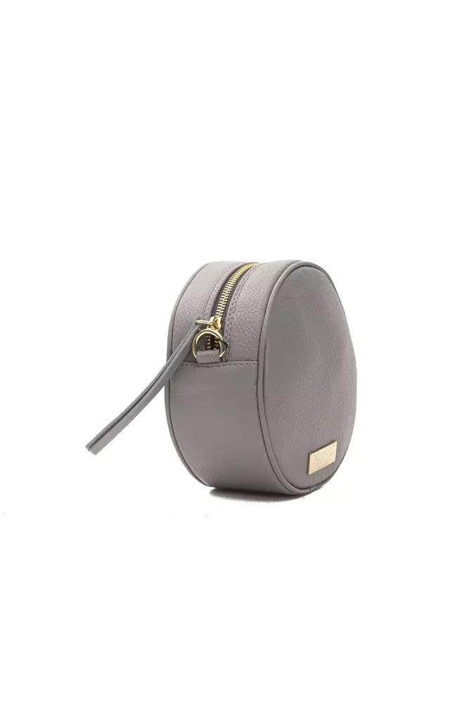 Šedá kožená dámská crossbody