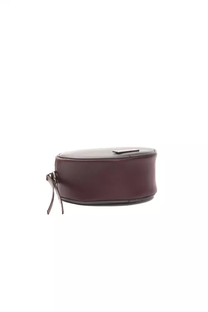 Dámská kožená crossbody kabelka v vínové barvě
