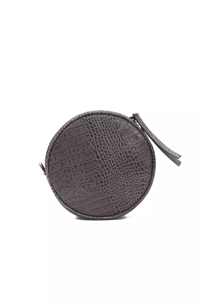 Šedá kožená dámská crossbody taška