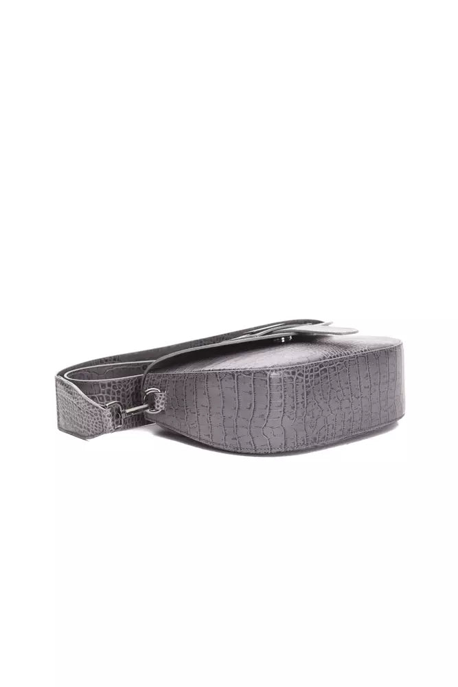 Šedá kožená dámská crossbody taška