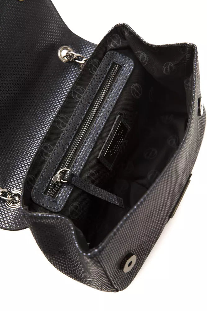 Modrá kožená dámská crossbody taška