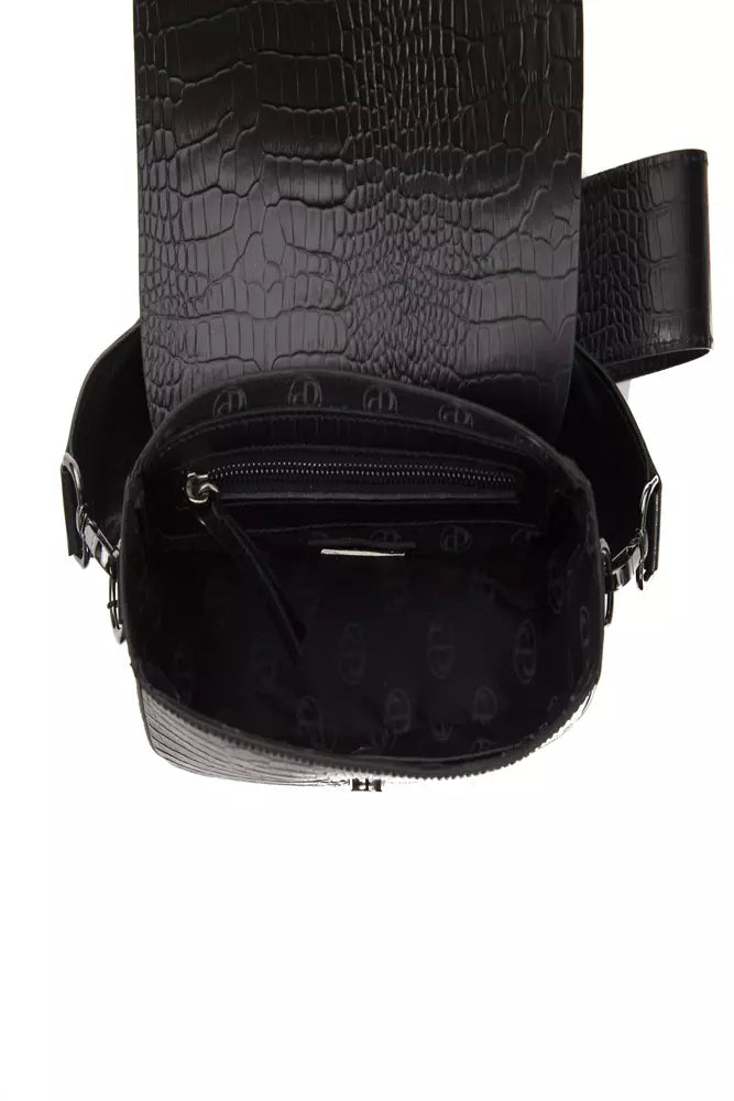 Černá kožená dámská crossbody