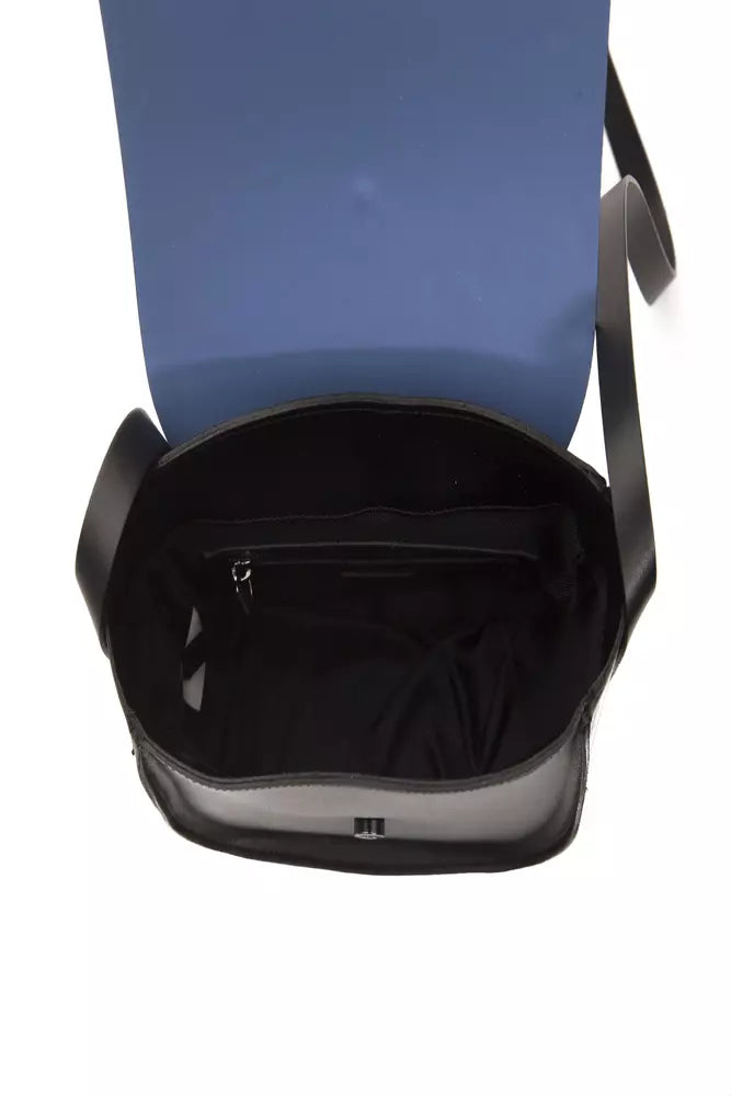 Modrá kožená dámská crossbody taška
