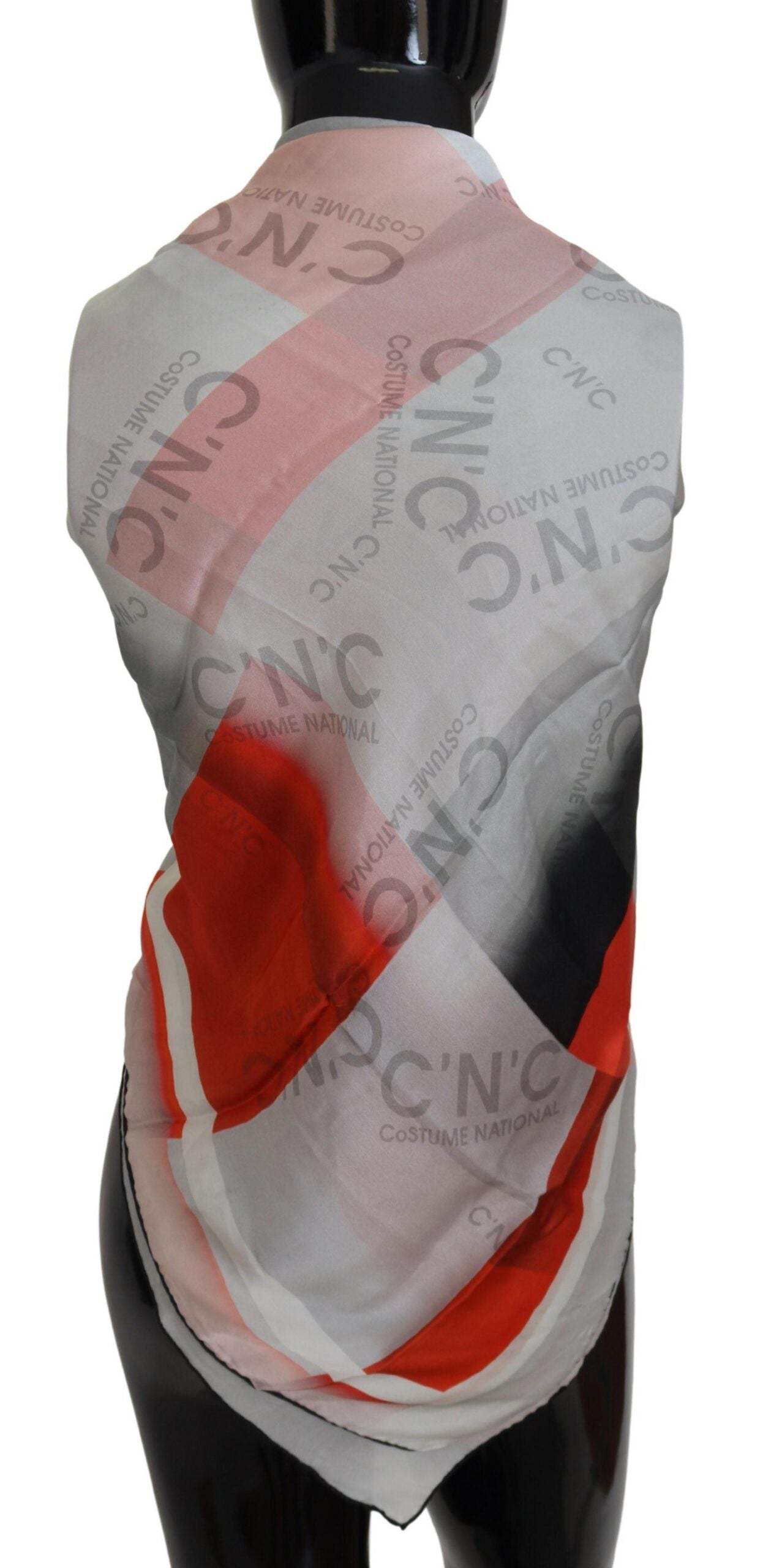 Šedočervený šál Foulard Wrap
