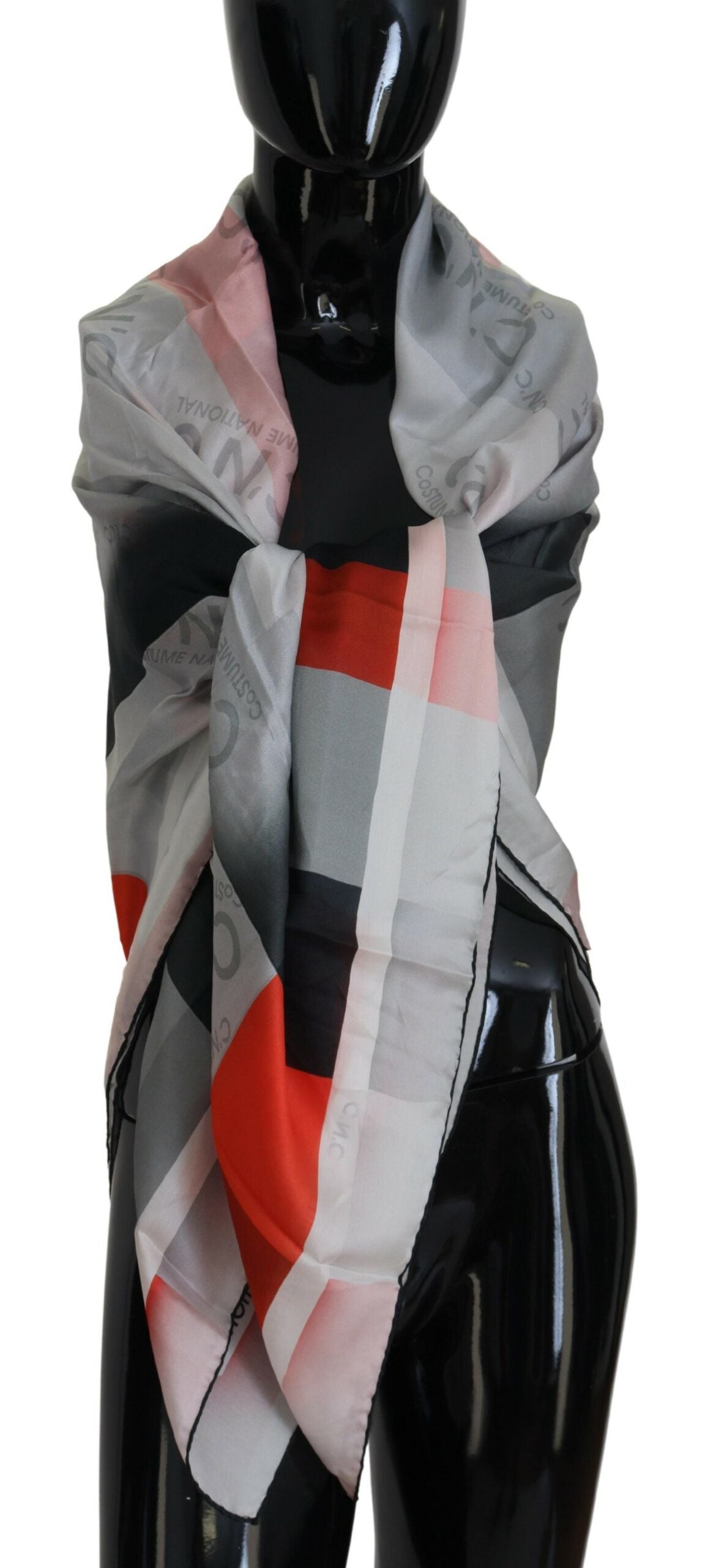 Šedočervený šál Foulard Wrap
