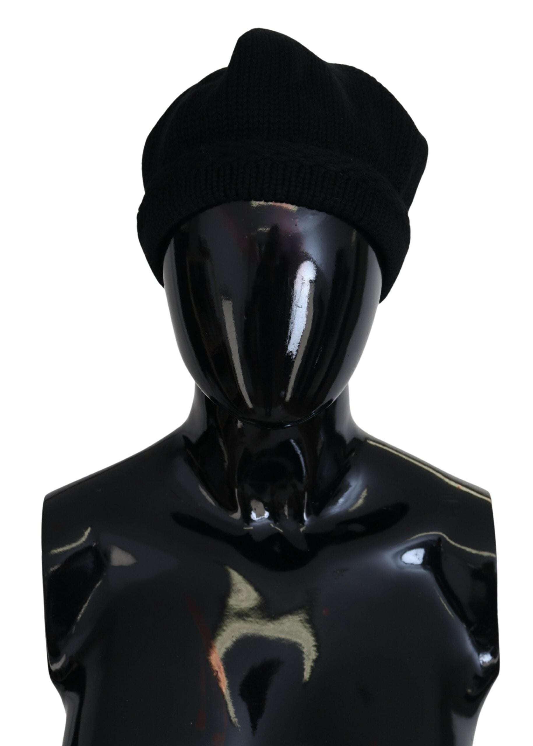 Černá panenská vlna pro ženy zimní čepice Beanie