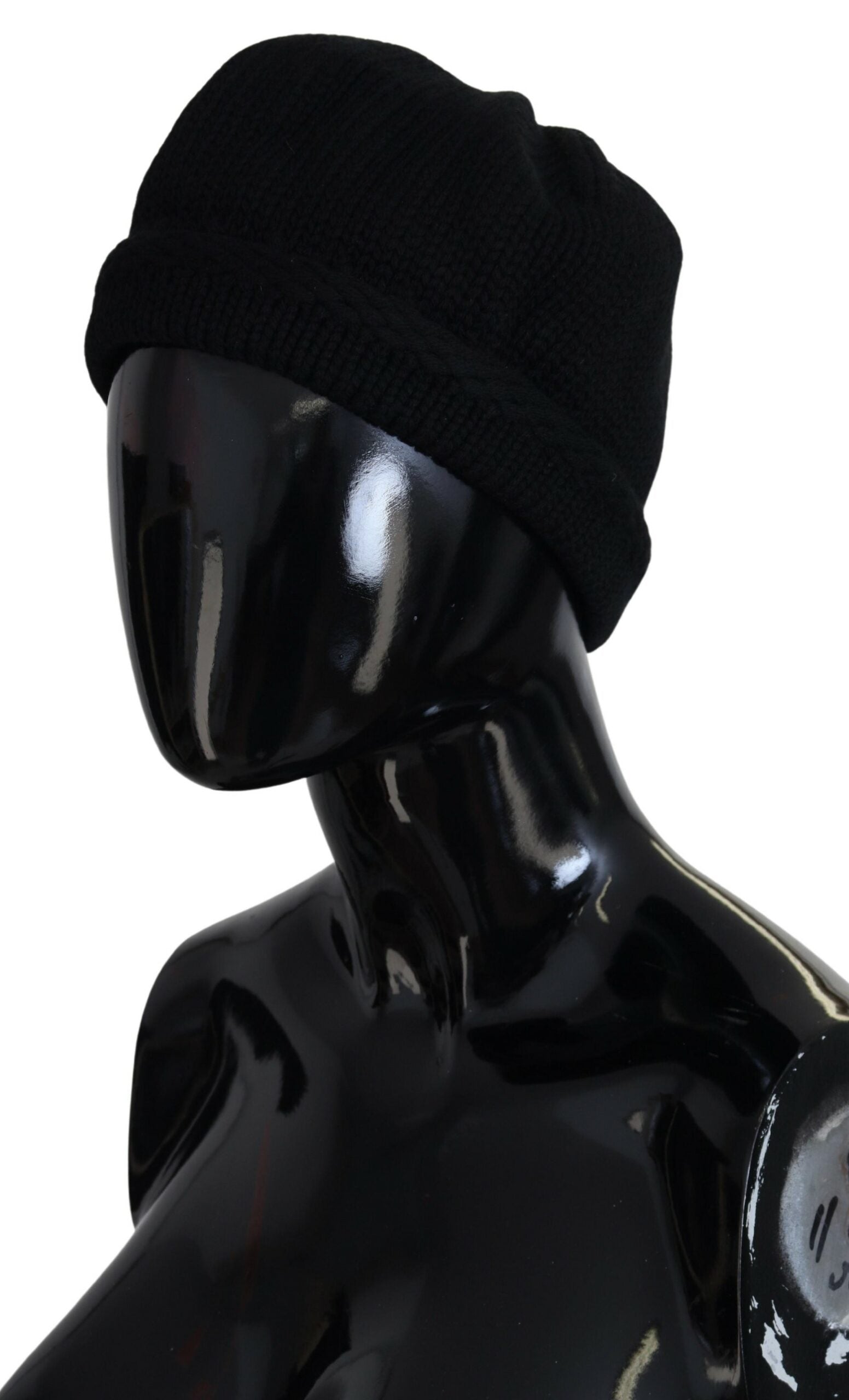 Černá panenská vlna pro ženy zimní čepice Beanie