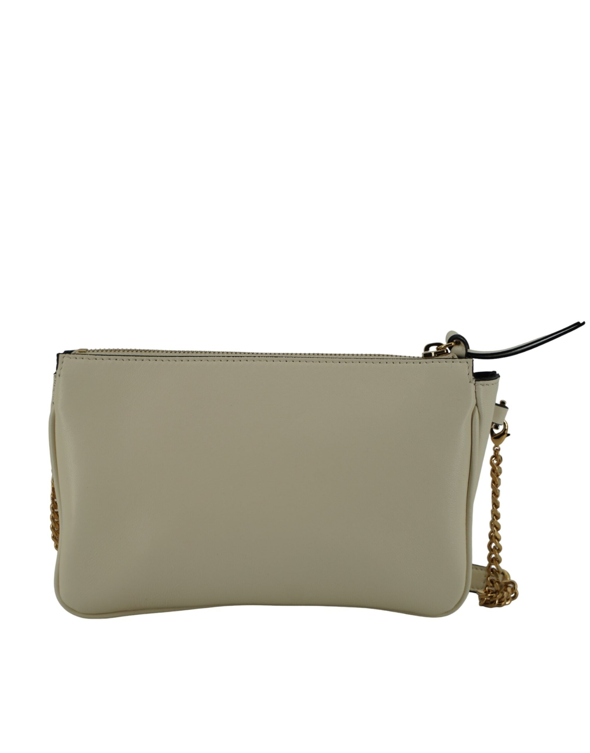 Elegantní bílá crossbody kabelka z jehněčí kůže