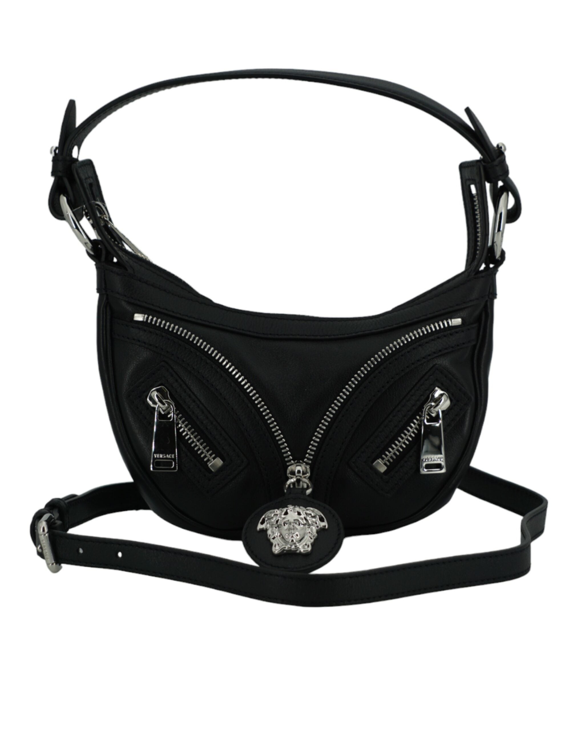 Elegantní černá mini hobo kabelka přes rameno