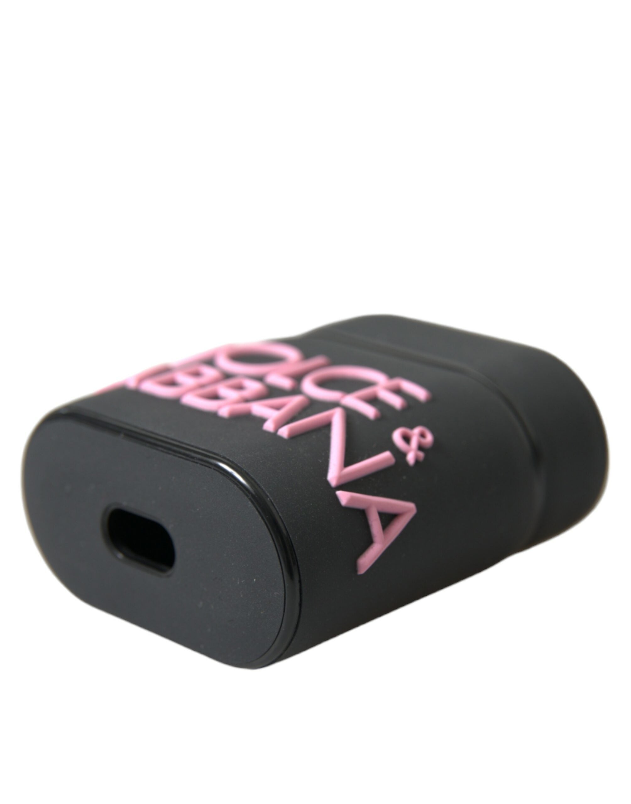 Černo-růžový silikonový kryt s reliéfním logem pro Airpods