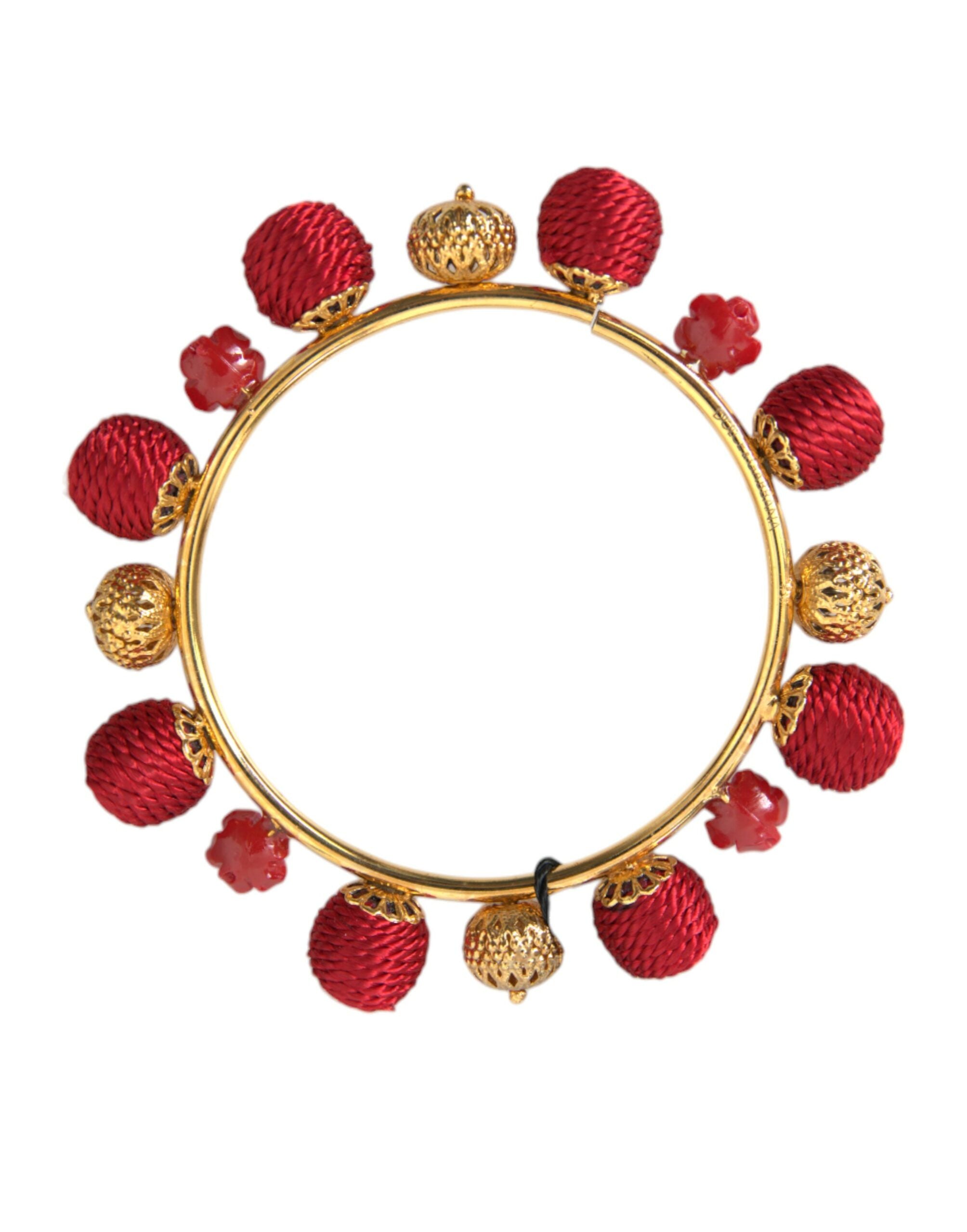 Zlatý mosazný červený náramek RUNWAY Sicilia Natale Roses