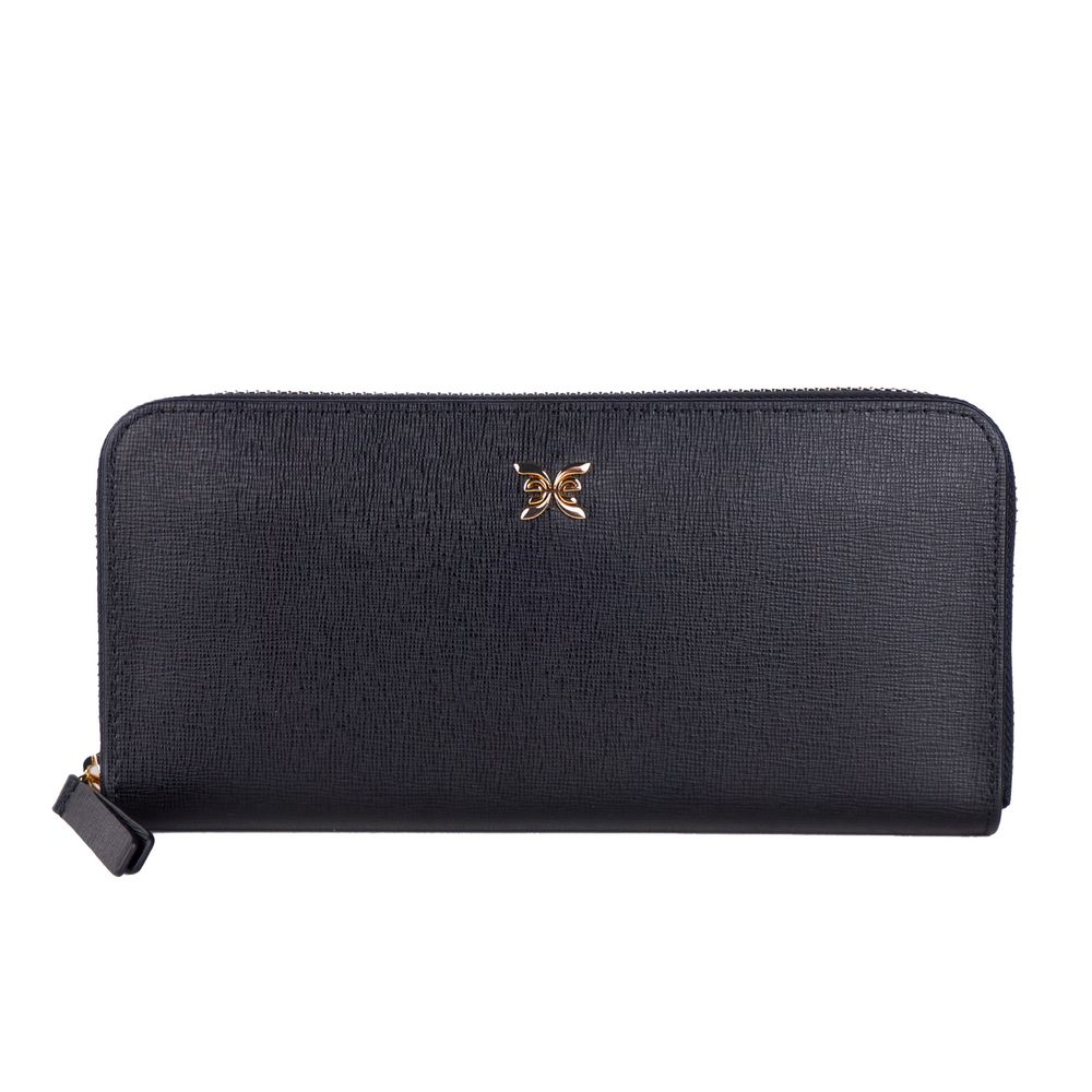 Elegantní kožená peněženka na zip v klasické černé barvě