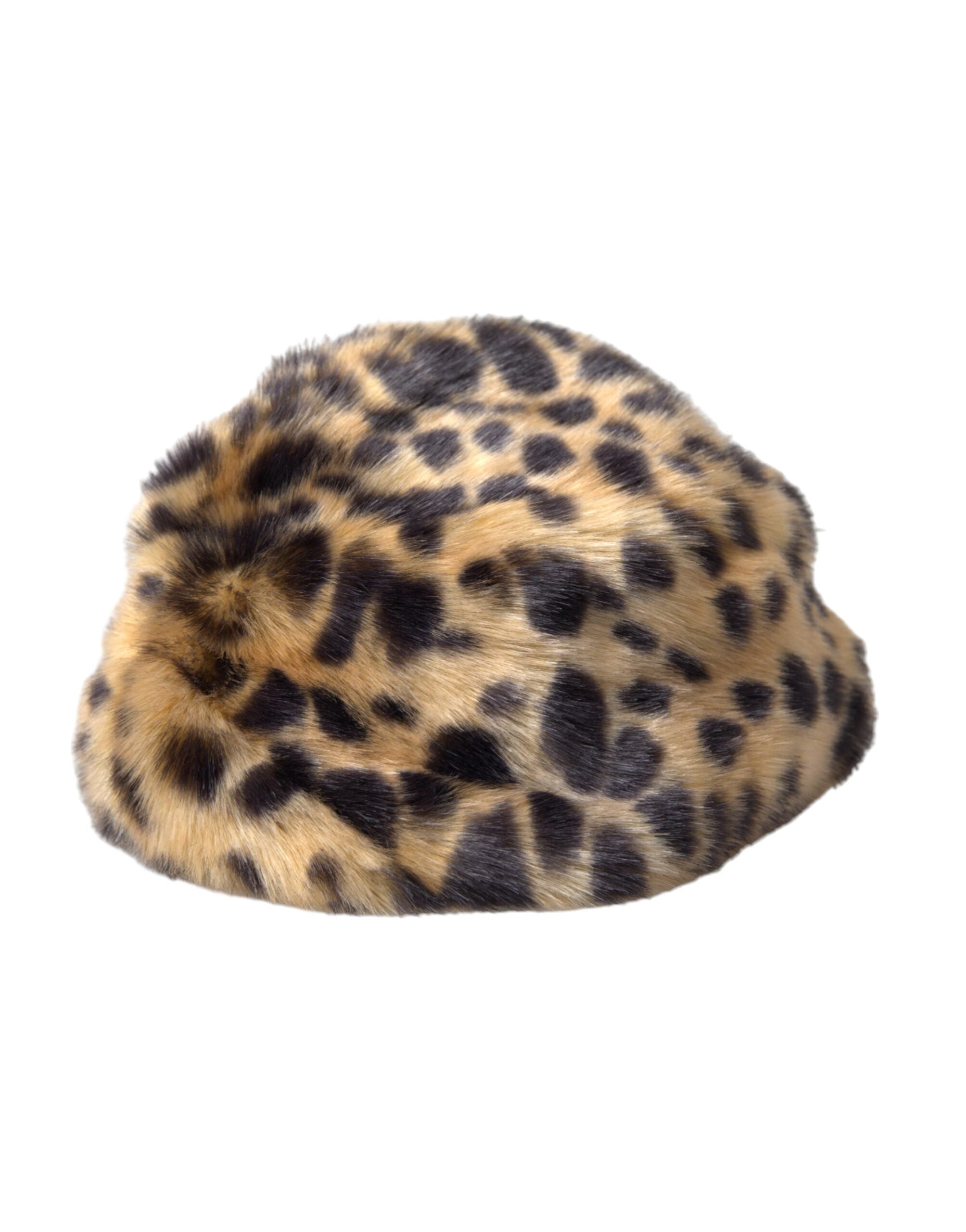 Dámský klobouk z hnědé leopardí kožešiny