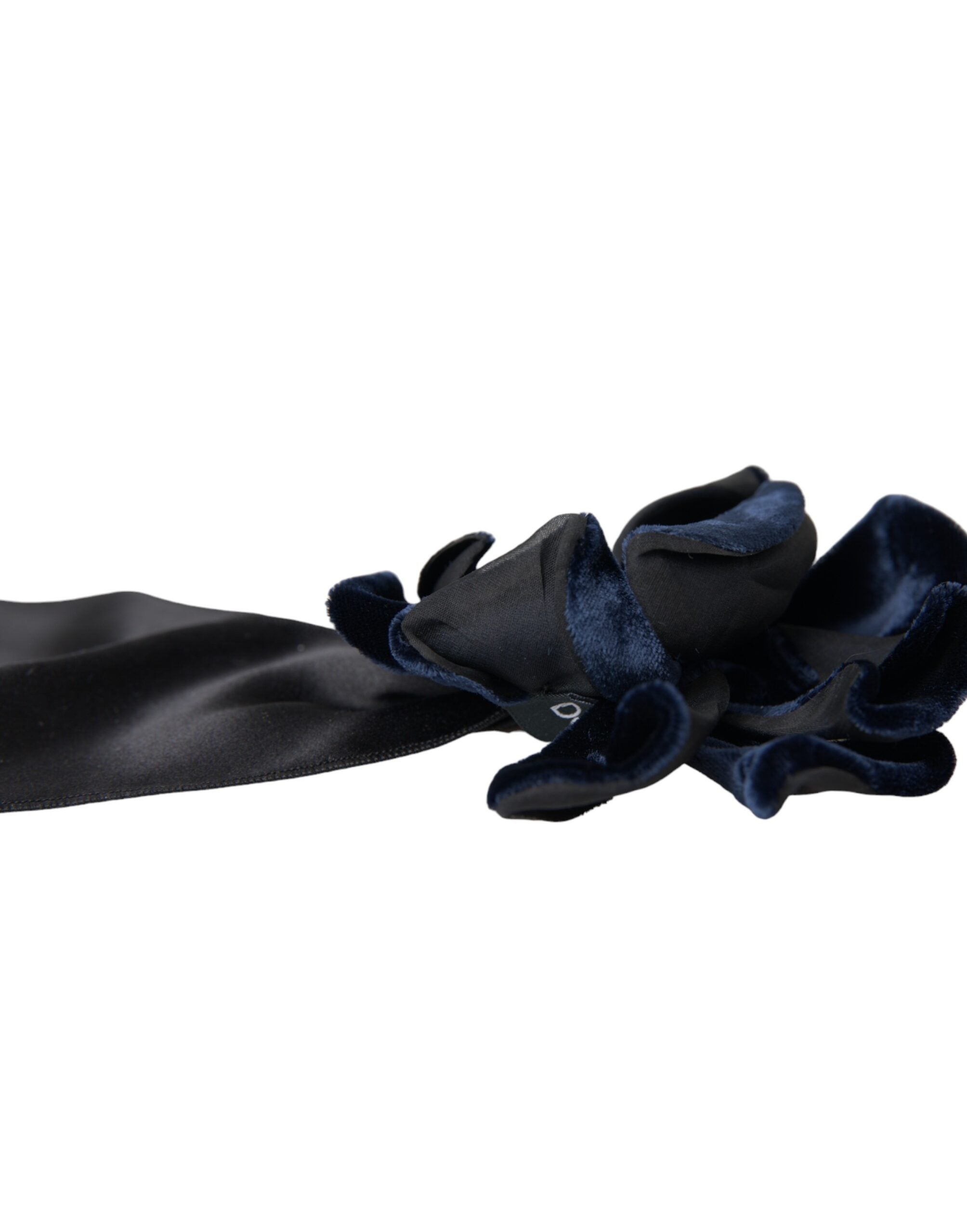 Černo-hedvábná zlatá mosazná květinová brož do vlasů