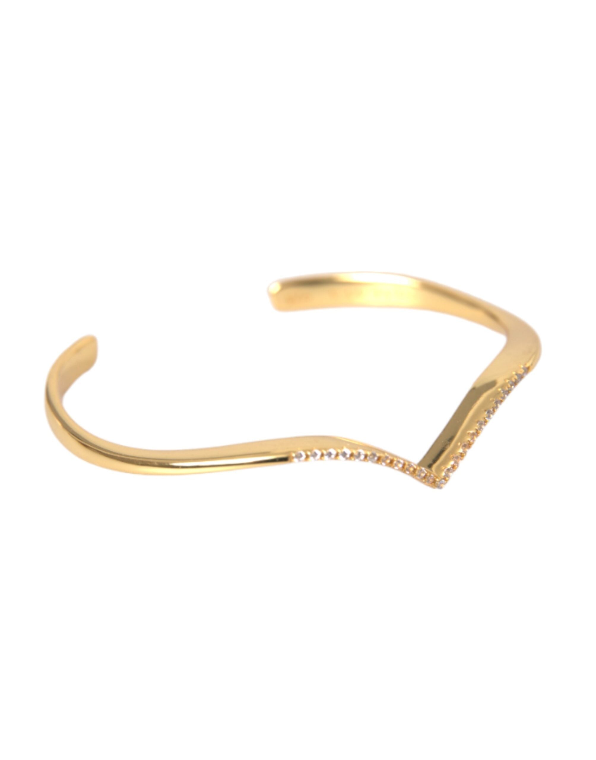 Náramek s klenutým křídlem Skyfall Gold CZ 925