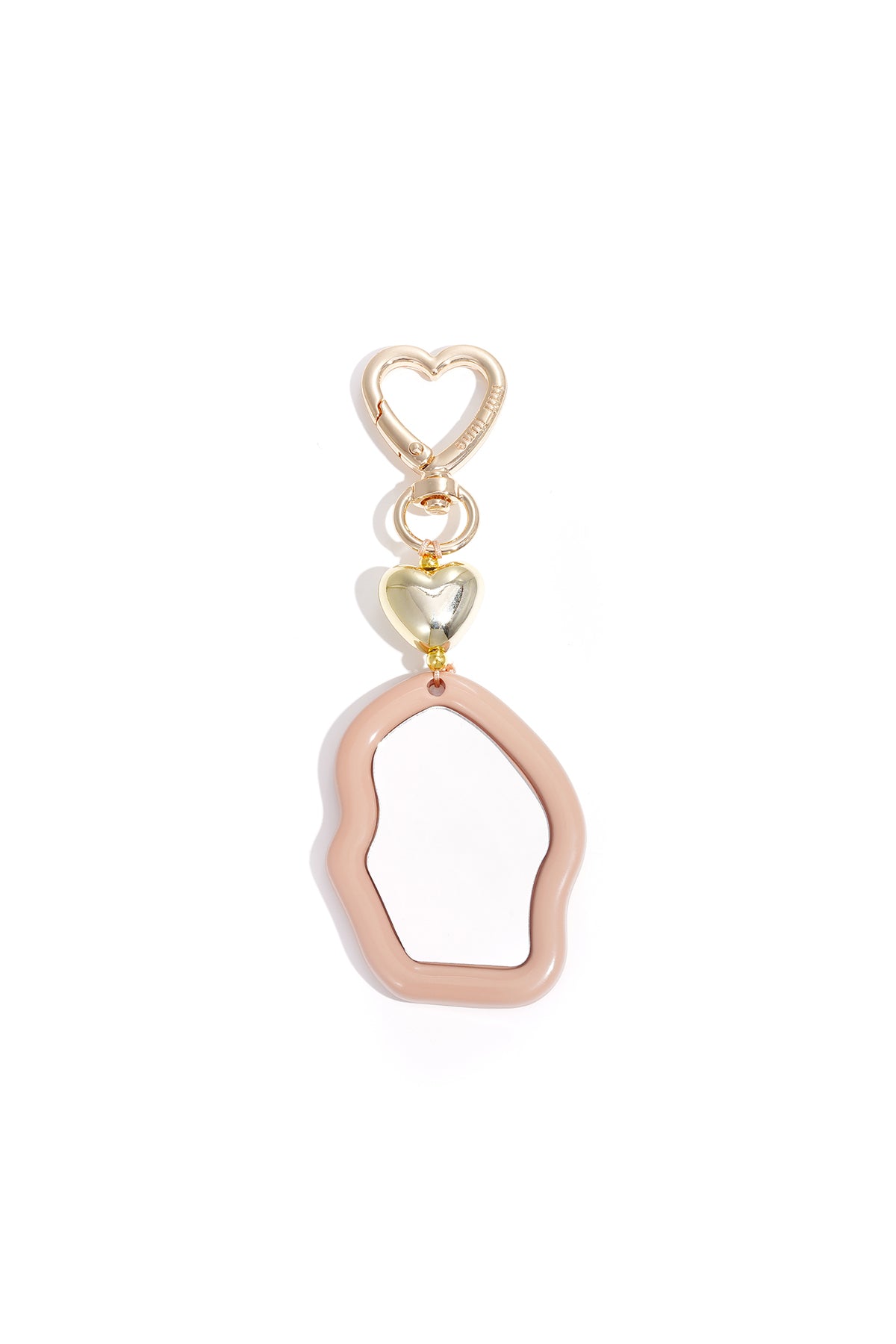Cute Irregular Mirror Bag Charm with Heart Detail