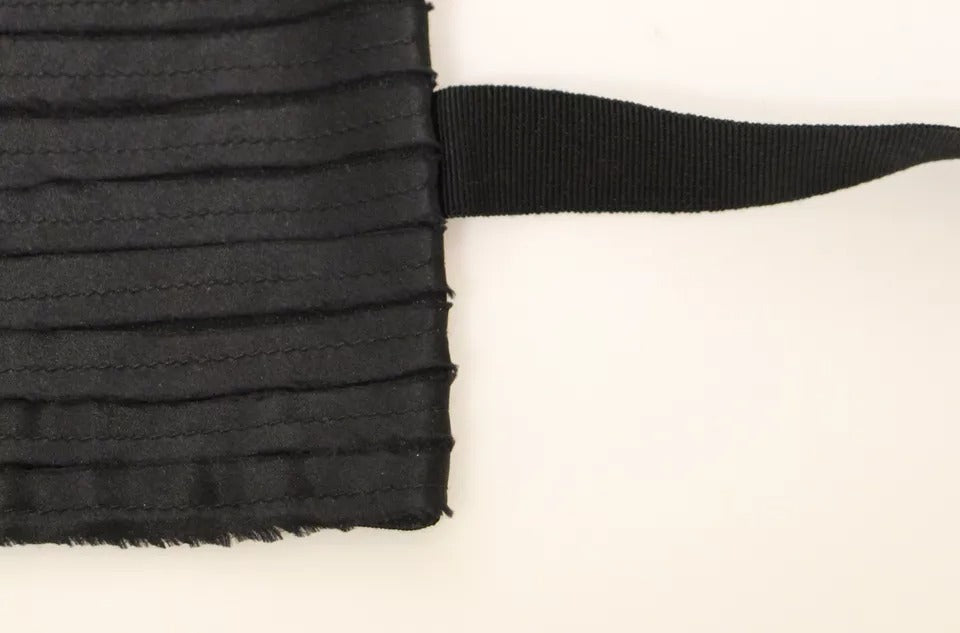 Dámský černý hedvábný pasový cummerbund