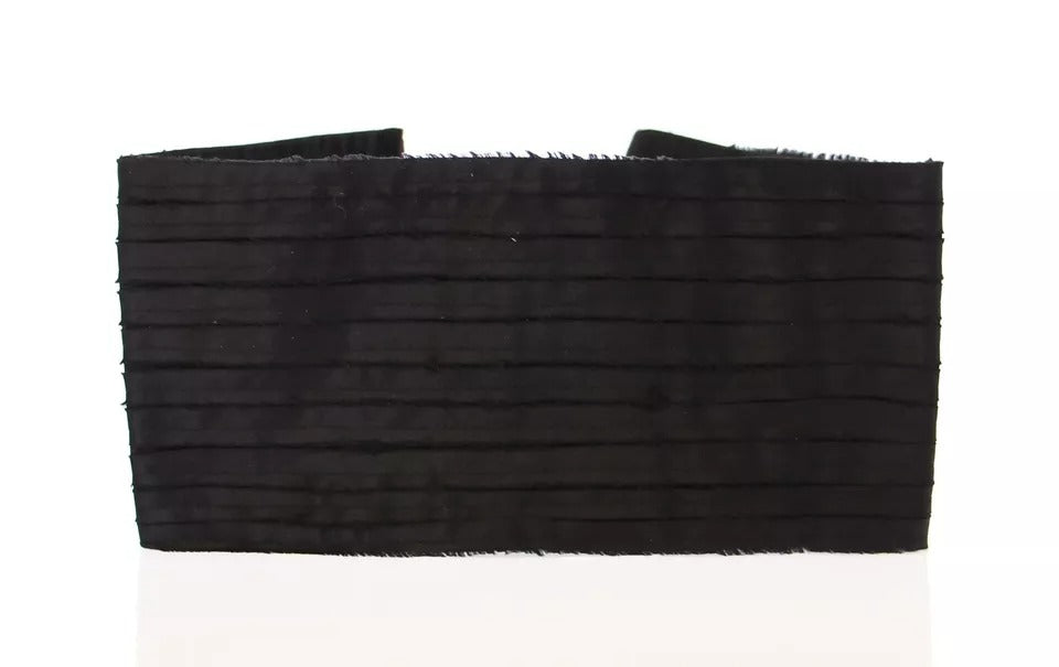 Dámský černý hedvábný pasový cummerbund