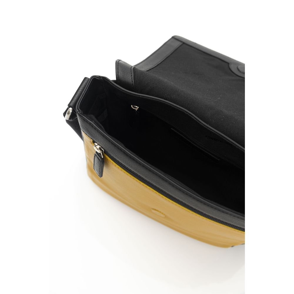 Žlutá kožená dámská crossbody kabelka