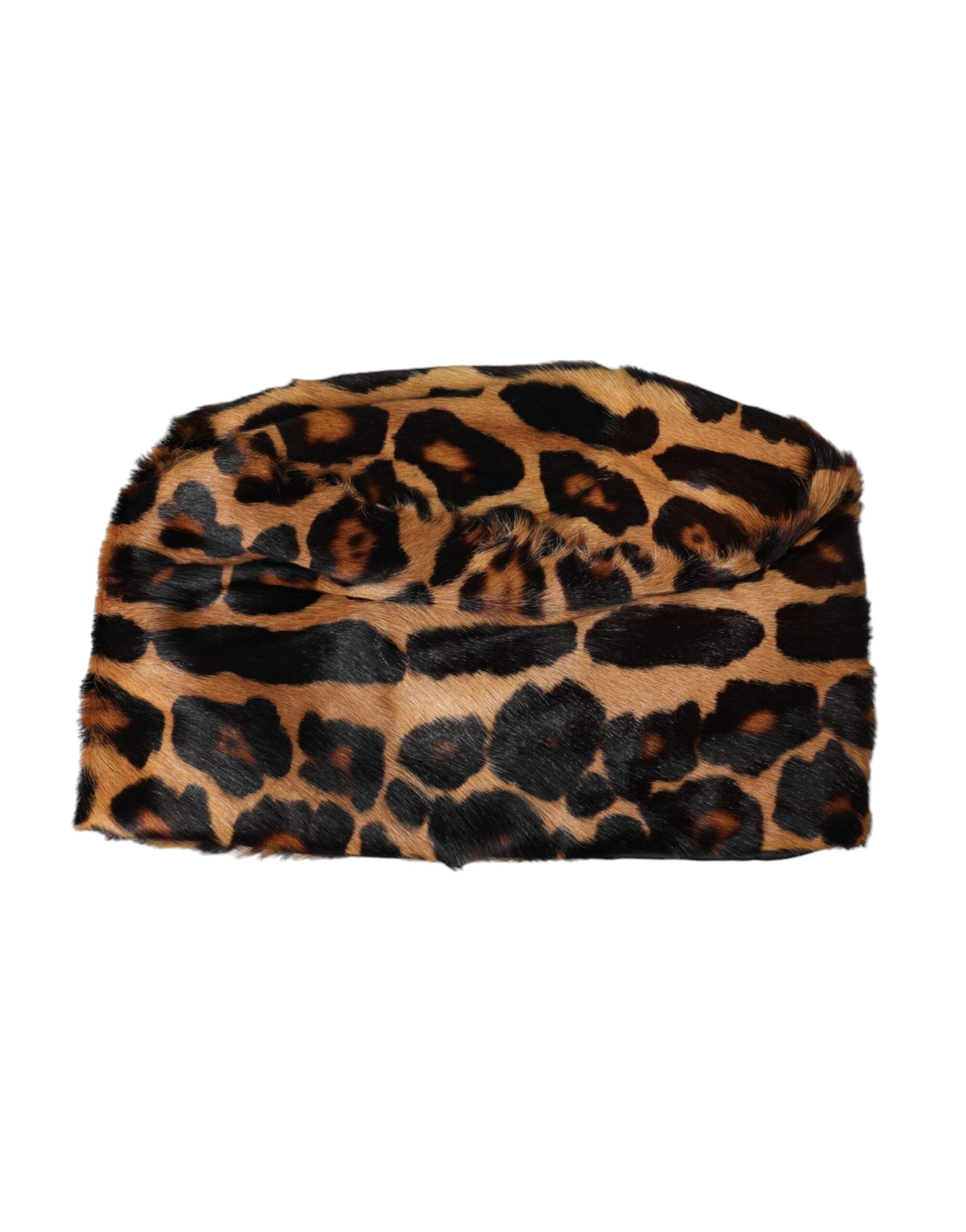 Dámský klobouk z hnědé leopardí kožešiny